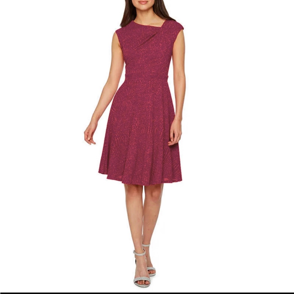J. Taylor red fit and flare dress